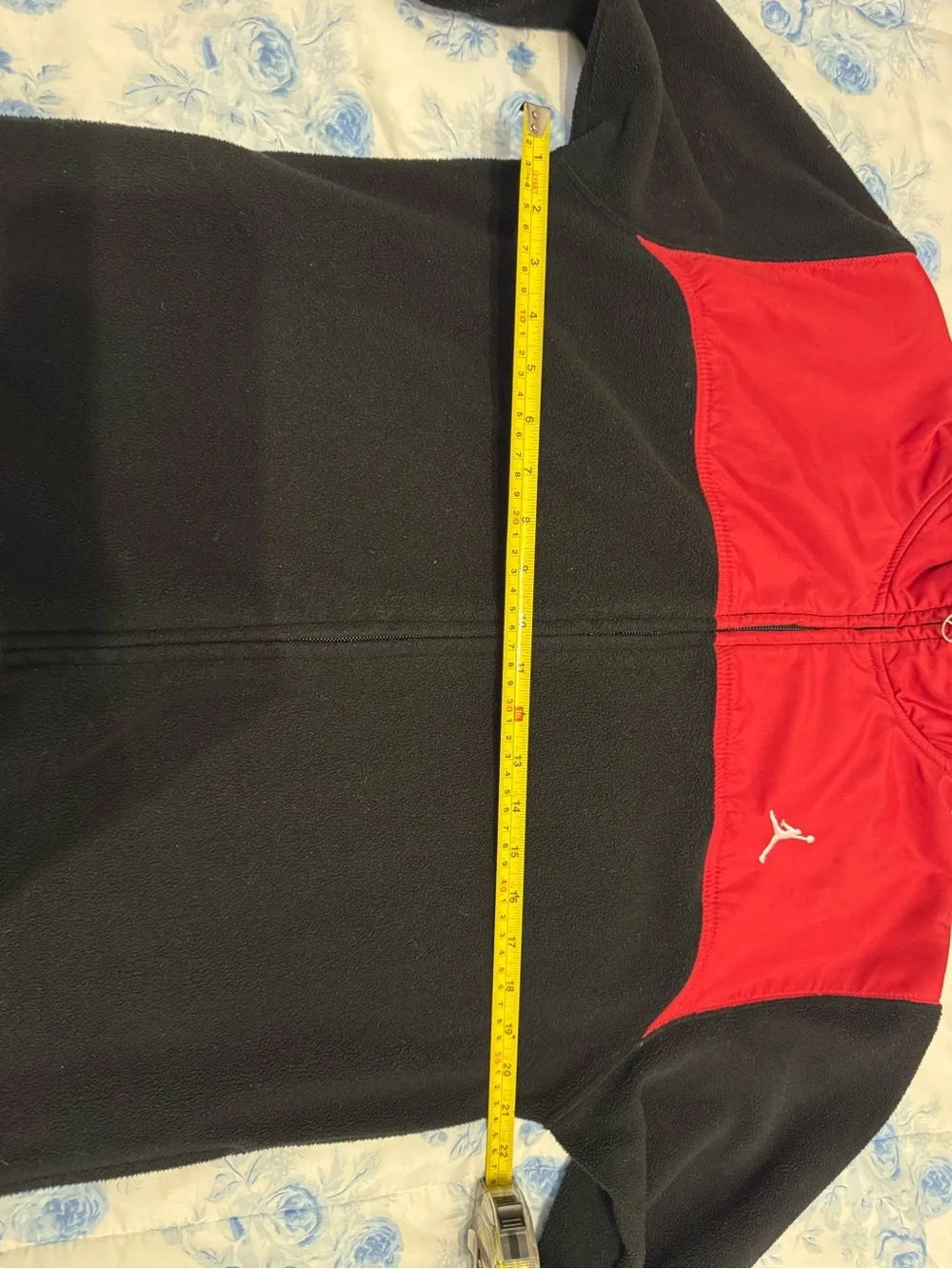 JORDAN Full Zip Fleece Jacket Youth Size L Red And Black